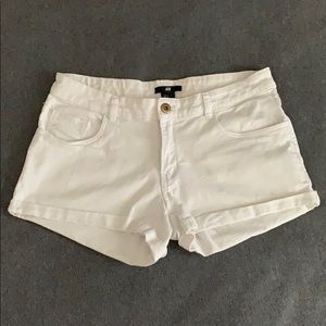 White H&M Jean Cuffed Shorts | 6